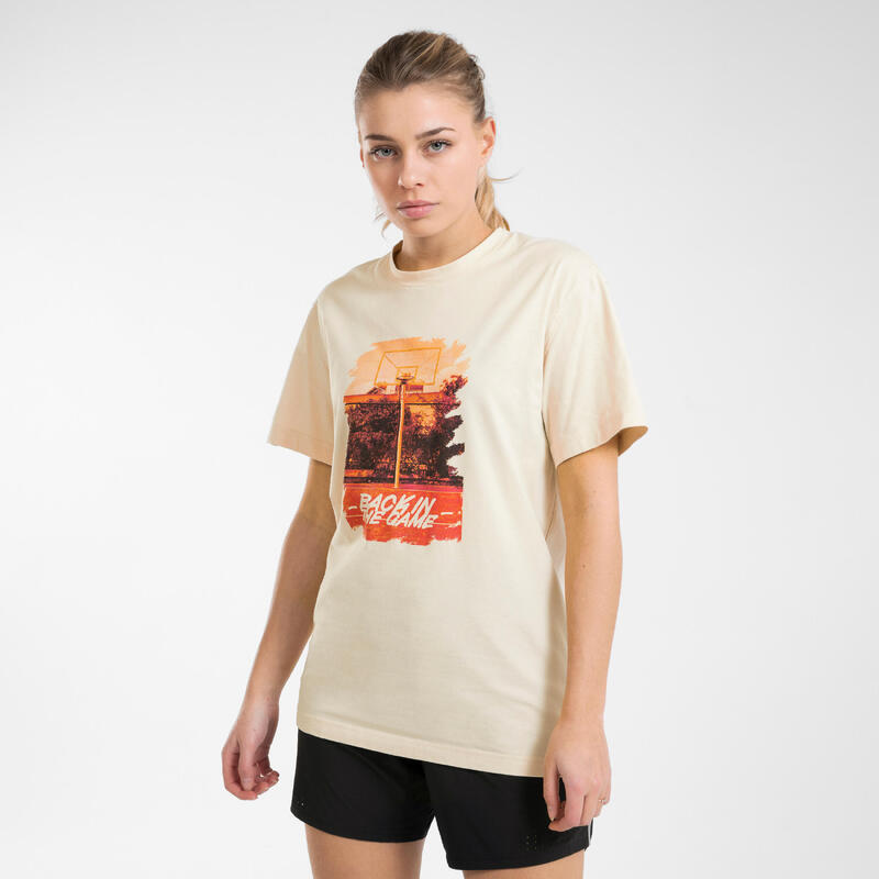 T-SHIRT / MAILLOT BASKETBALL HOMME/FEMME - TS500 SIGNATURE BEIGE