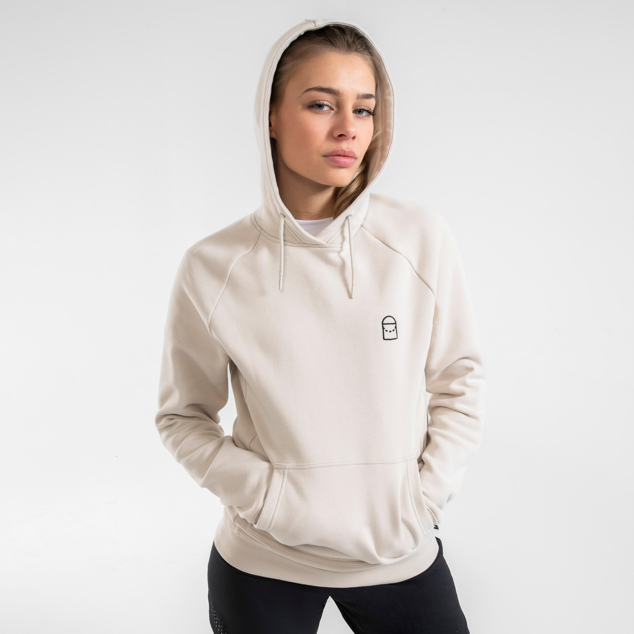 SUDADERA DE BALONCESTO CON CAPUCHA UNISEX - H100 BEIGE 2/12