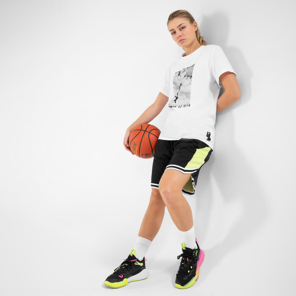 Damen/Herren Basketball Shorts wendbar - SH500R beige/schwarz