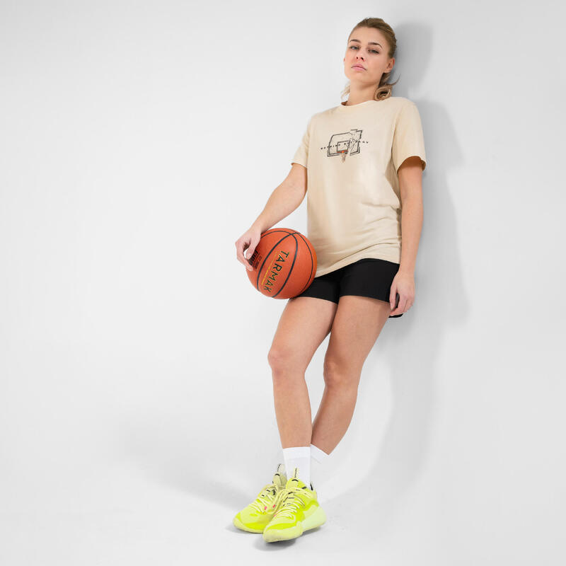 男款/女款籃球 T 恤/運動衫 TS500 Signature - 米色