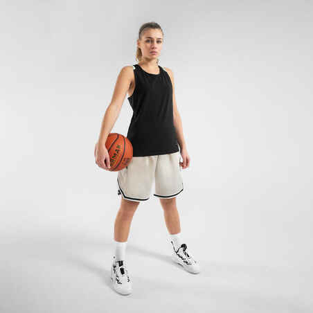 Men's/Women's Reversible Basketball Shorts SH500R - Beige/Black