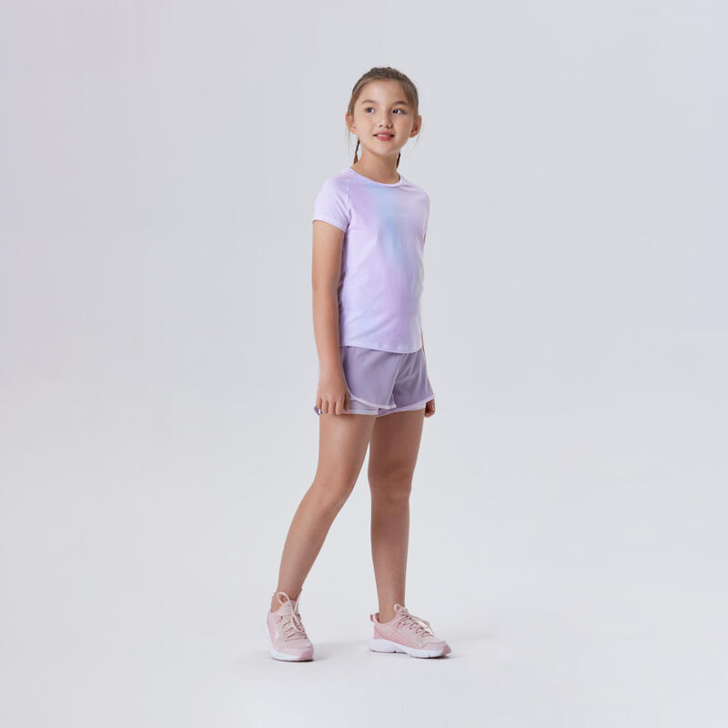 女童透氣 T 恤 s500－淡紫色