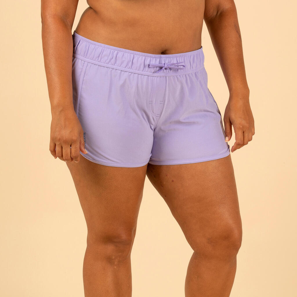 Boardshort surf femme TINI KAKI avec ceinture élastiquée et cordon de serrage