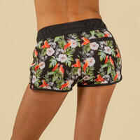 Women's boardshorts with elastic waistband and drawstring TINI PARROT