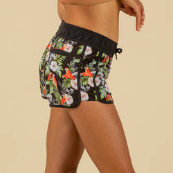 Women's boardshorts with elastic waistband and drawstring TINI PARROT