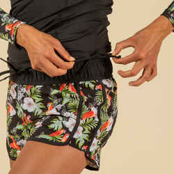 Women's boardshorts with elastic waistband and drawstring TINI PARROT