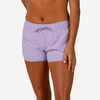 Boardshort surf femme TINI PURPLE avec ceinture élastiquée et cordon de serrage