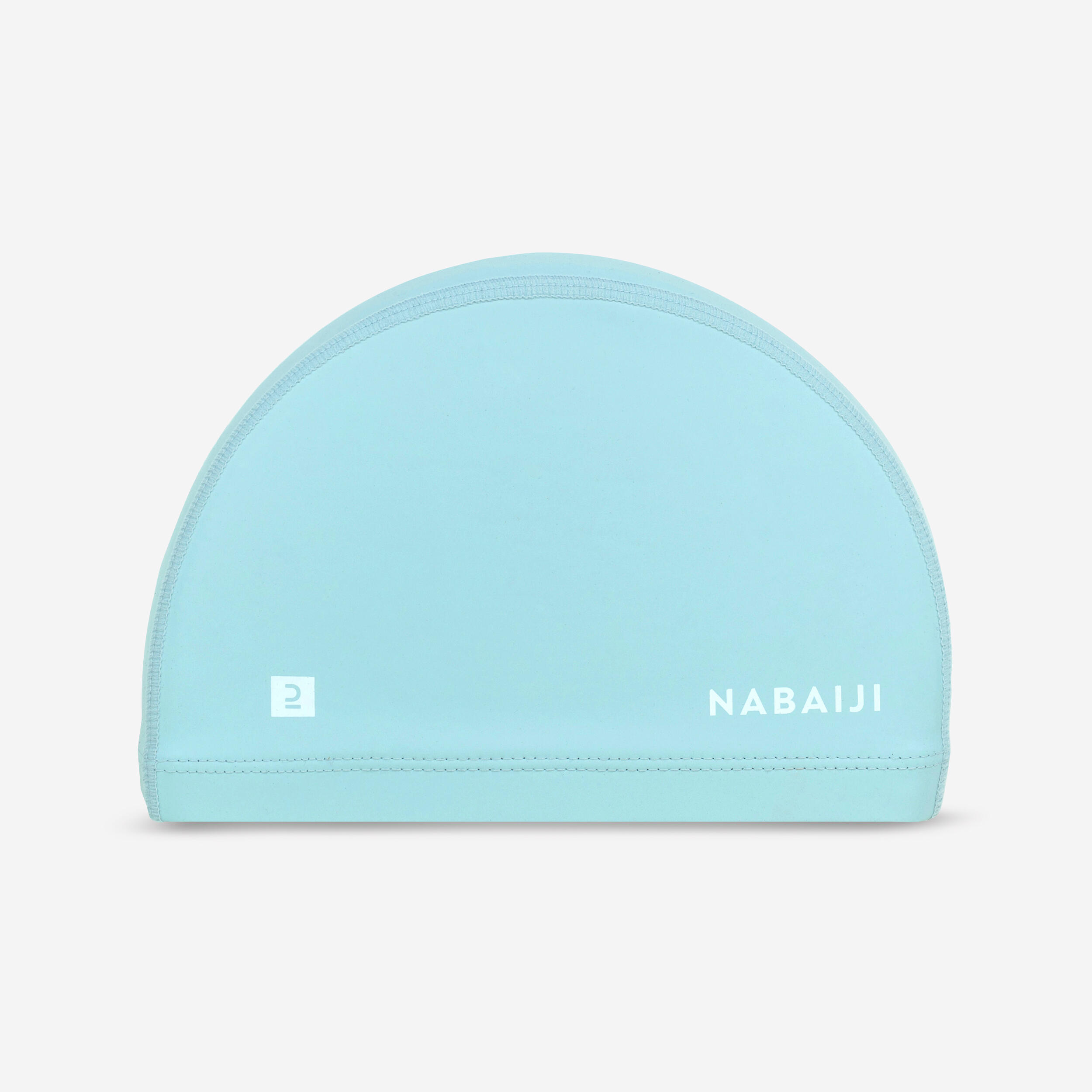Nabaiji - Bonnet De Bain En Maille Enduite - Tissu Imprimé - Taille M - Vert Line Blanc - Bonnet De Bain - Natation - Vert - M 56/59cm - Decathlon