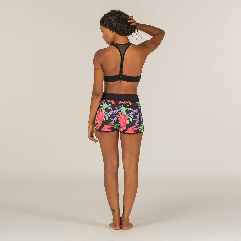 Boardshort surf femme TINI KAKI avec ceinture élastiquée et cordon de serrage