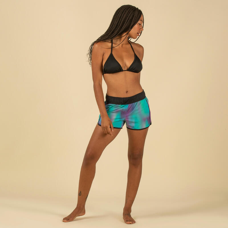 Boardshorts Damen elastischer Taillenbund mit Kordelzug Surfen - Tini blur