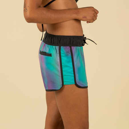 Women's TINI BLUR boardshorts with elasticated waistband and drawstring