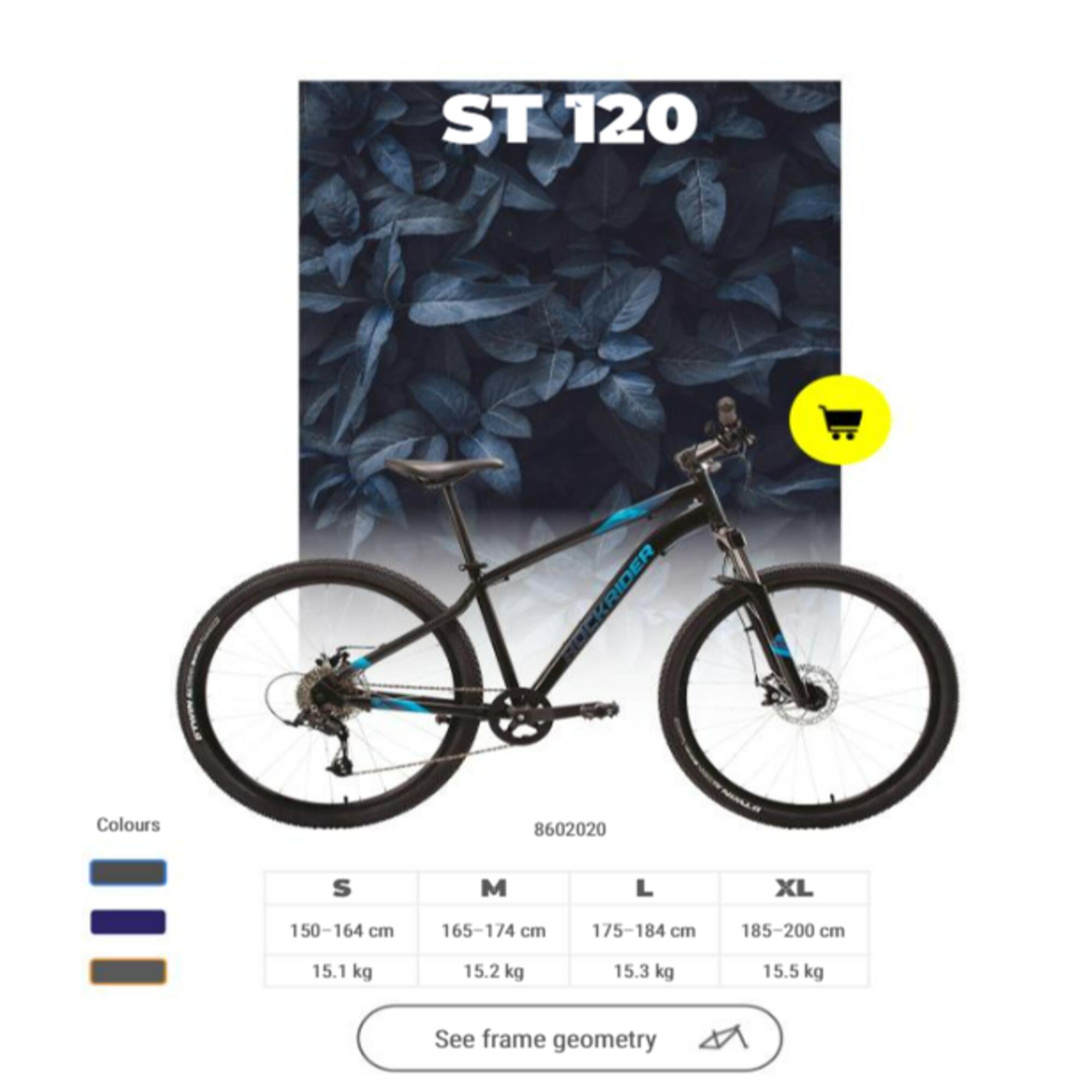 Mountainbike ST 120 27.5" rockrider/microshift zwart/blauw 12/41