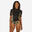 Tee shirt anti UV surf top 500 manches courtes femme noir et floral PARROT