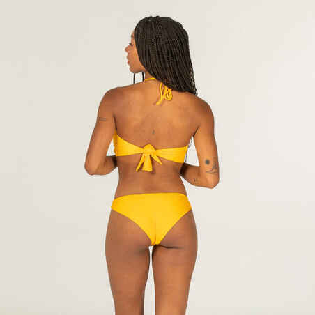 Tanga Lulu ribbed briefs with very high cut plain yellow