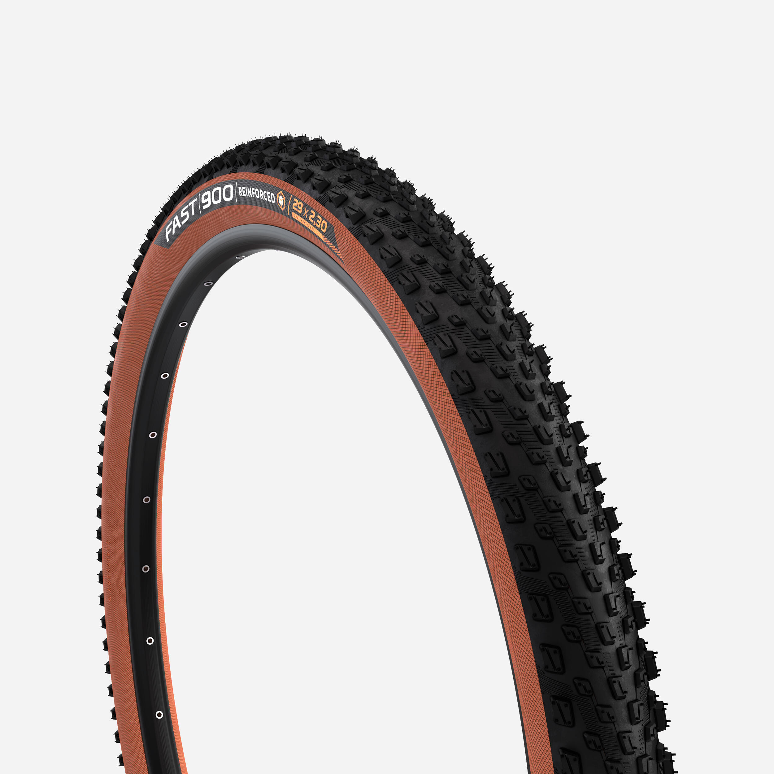 ROCKRIDER 29 x 2.30 Mountain Bike Cross-Country Tyre XC Fast 900 Reinforced Tanwall