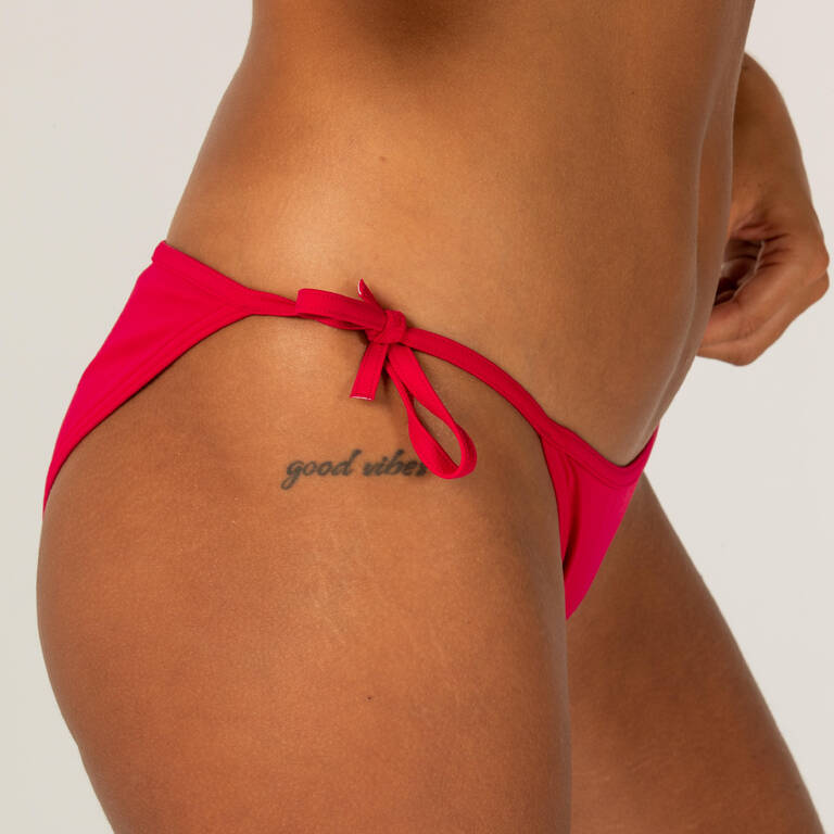 WOMEN'S SIDE-TIE BIKINI BOTTOMS SOFY RED