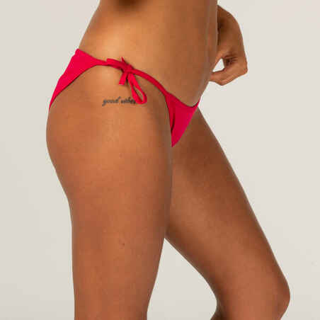 WOMEN'S SIDE-TIE BIKINI BOTTOMS SOFY RED