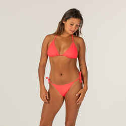 WOMEN'S SIDE-TIE BIKINI BOTTOMS SOFY NEON CORAL