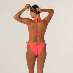 WOMEN'S SIDE-TIE BIKINI BOTTOMS SOFY NEON CORAL