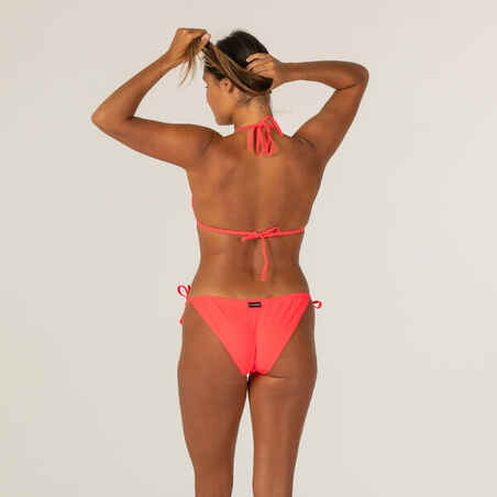 WOMEN'S SIDE-TIE BIKINI BOTTOMS SOFY NEON CORAL