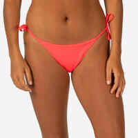 WOMEN'S SIDE-TIE BIKINI BOTTOMS SOFY NEON CORAL