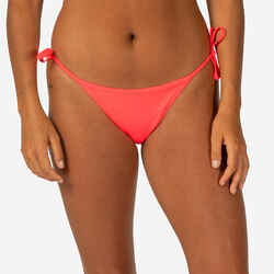 WOMEN'S SIDE-TIE BIKINI BOTTOMS SOFY NEON CORAL