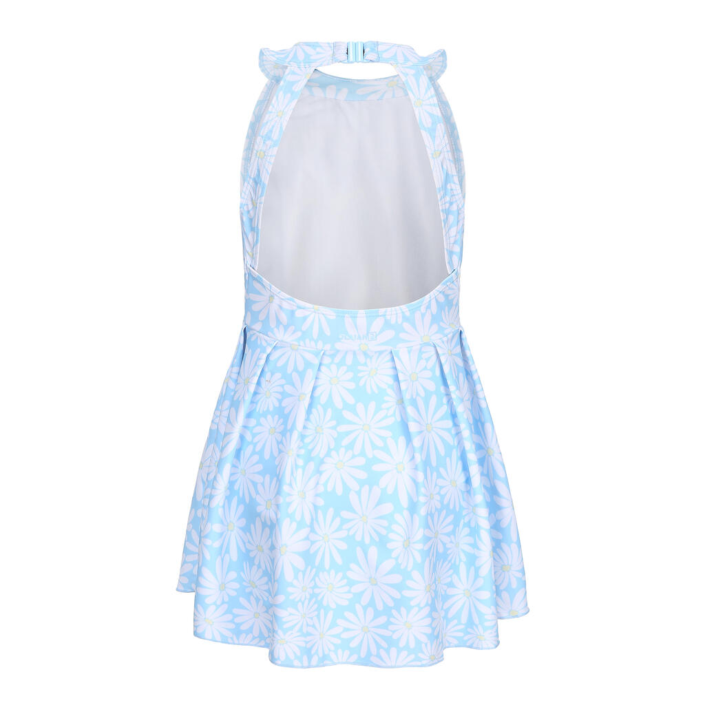 Maillot de bain jupe une pièce pour fille - CN P MINI AMBRE MARGUERITES BLEU