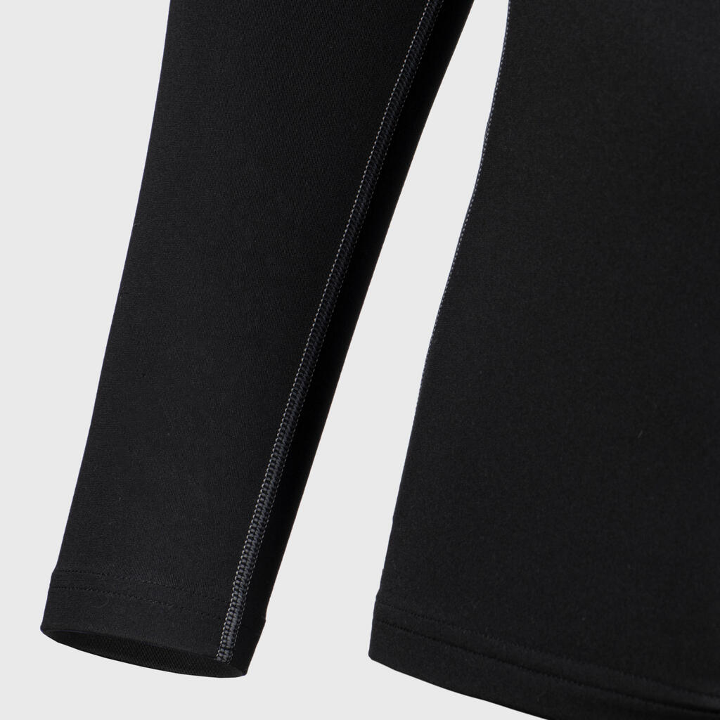 Pánske spodné tričko na ragby s dlhým rukávom R500 čierne
