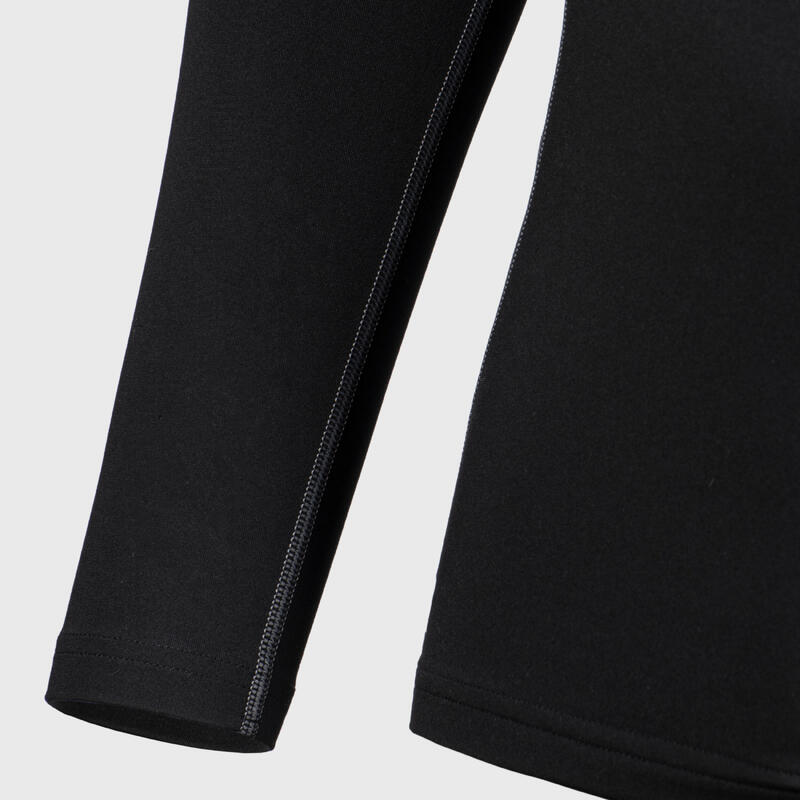 Pánské spodní ragbyové tričko s dlouhým rukávem R500 černé 