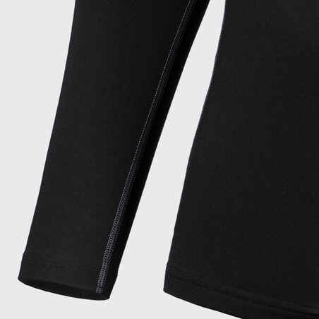 Vyriški ilgarankoviai apatiniai regbio marškinėliai „R500“, juodi