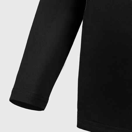 Vaikiški apatiniai regbio marškinėliai ilgomis rankovėmis „R500“, juodi