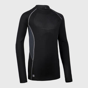 CAMISETA TÉRMICA MANGA LARGA DE RUGBY NIÑO - R500 NEGRO