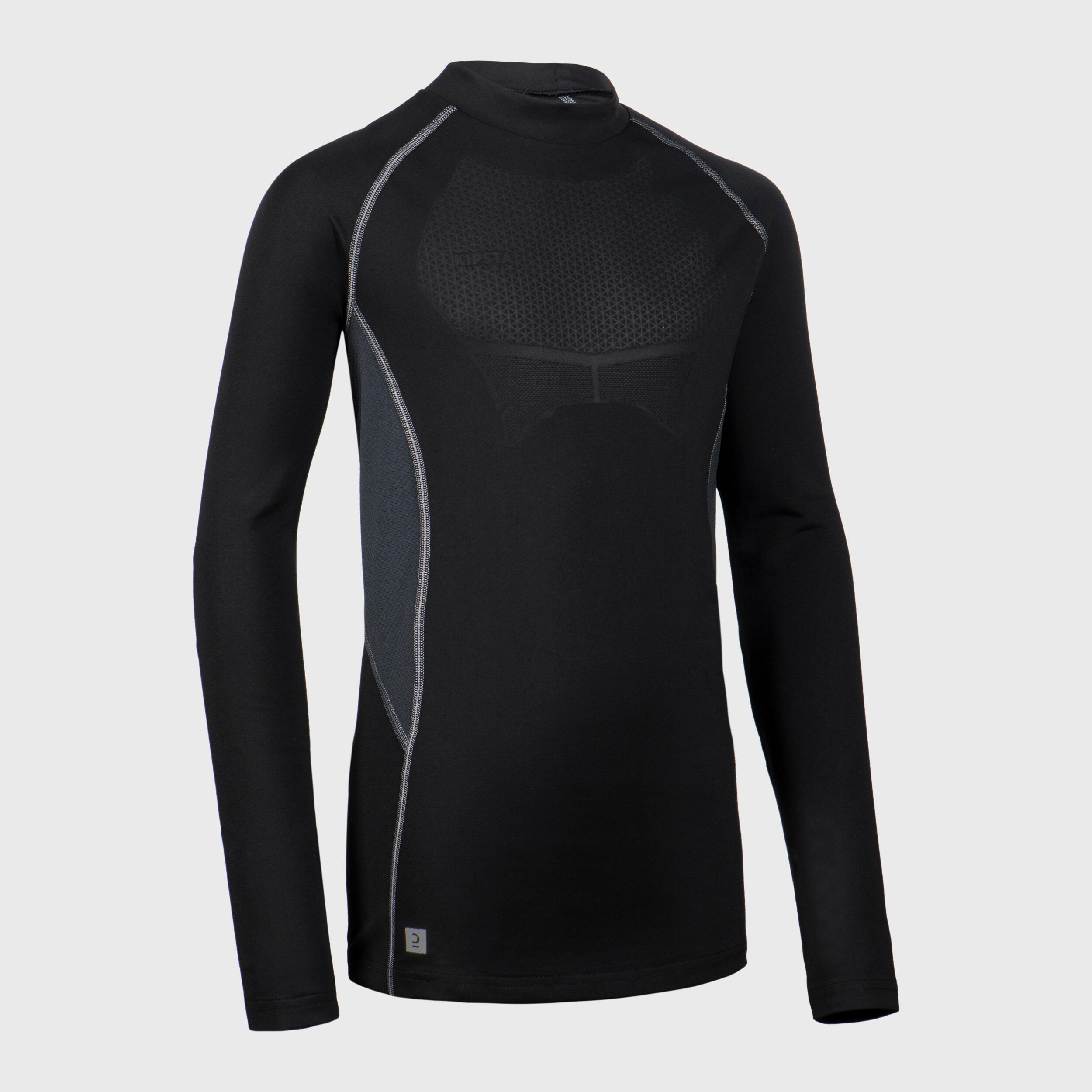 Kids' Long-Sleeved Rugby Base Layer Top R500 - Black 1/5