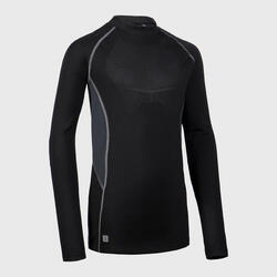 SOUS MAILLOT MANCHES LONGUES DE RUGBY ENFANT - R500 NOIR