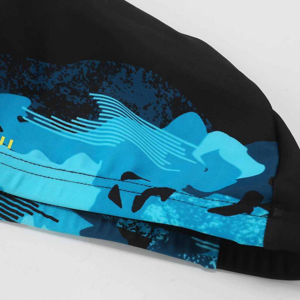 Mesh swim cap - Printed fabric - Lib blue turquoise pink