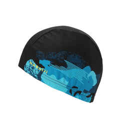 Mesh swim cap - Printed fabric - Camo black blue