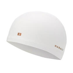 Bonnet de Bain en Maille Enduite - Tissu Imprimé - Taille M - Blanc Line Rouge