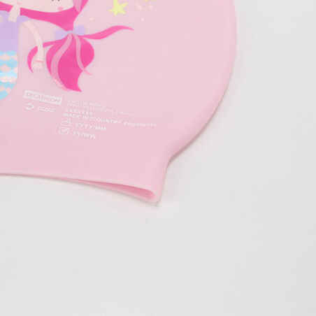 Silicone swim cap - One size - Mermaid pink blue