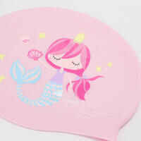 Silicone swim cap - One size - Mermaid pink blue