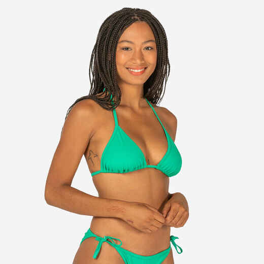 
      WOMEN'S PLAIN SLIDING TRIANGLE BIKINI SWIMSUIT TOP MAE GREEN
  