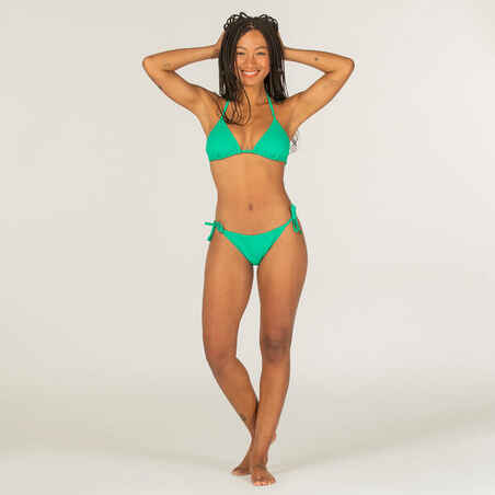 WOMEN'S PLAIN SLIDING TRIANGLE BIKINI SWIMSUIT TOP MAE GREEN