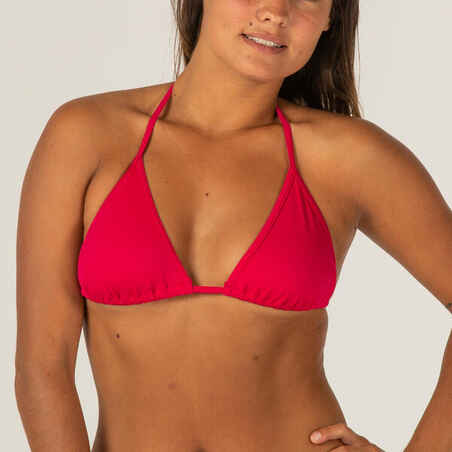 MAE WOMEN'S SLIDING TRIANGLE SWIMSUIT TOP - RED