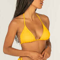 WOMEN'S SLIDING TRIANGLE SWIMSUIT TOP MAE Ribbed YELLOW