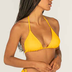 WOMEN'S SLIDING TRIANGLE SWIMSUIT TOP MAE Ribbed YELLOW