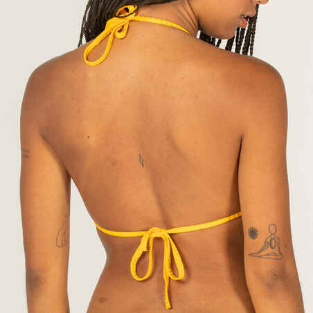 Moteriška trikampio formos maudymosi liemenėlė „Mae Ribbed“, geltona