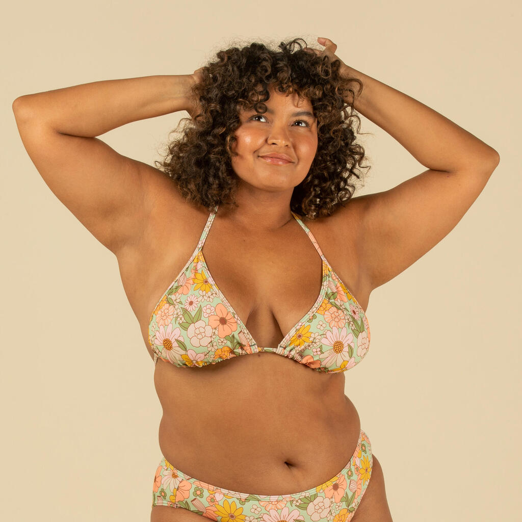 Sieviešu trijstūrveida bikini peldkostīma augšdaļa “Mae Foly”, tirkīza