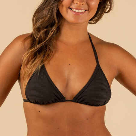 WOMEN'S SLIDING TRIANGLE SWIMSUIT TOP WITH PADDED CUPS SIMY BLACK