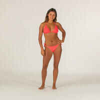 Braguita bikini Mujer surf lazos rosa coral