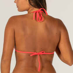 WOMEN'S SLIDING TRIANGLE BIKINI SWIMSUIT TOP MAE NEON CORAL