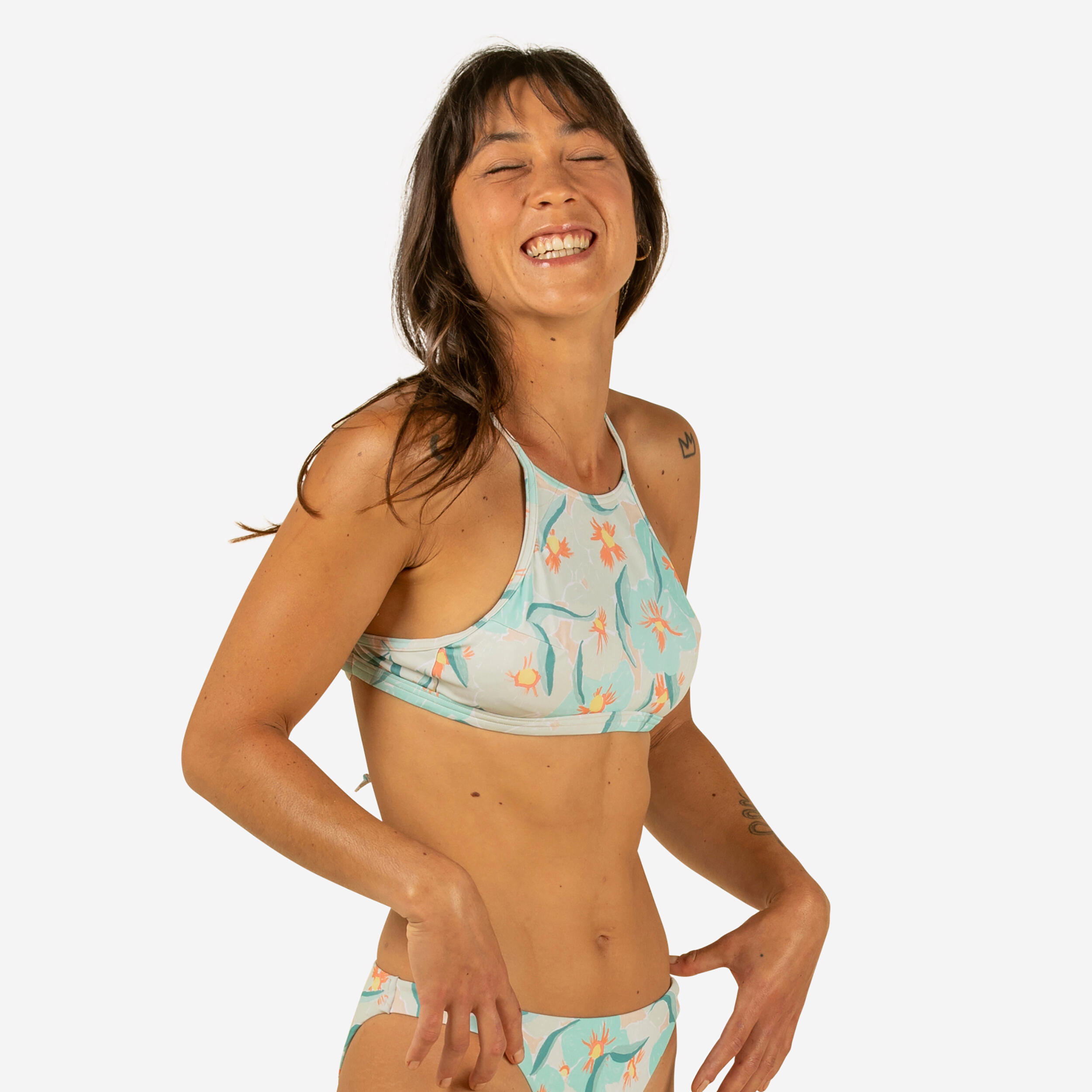 WOMEN'S SURFING BIKINI TOP WITH PADDED CUPS ANDREA ANAMONES 2/8